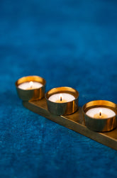 Contemporary Brass Candle Holder